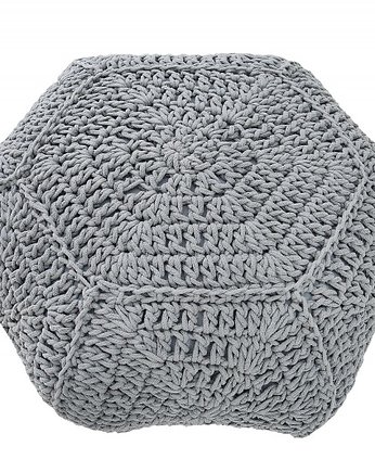 Pufa Cosy Octan knitted szara 70cm dziergana, Home Design