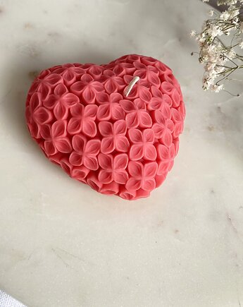 Świeca sojowa dekoracyjna "Rose Heart" 98x42mm jasny czerwony, Coccola JEWELLERY