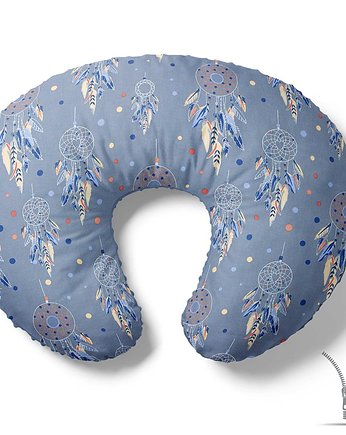 Poduszka rogal do karmienia Niebieskie łapacze snów, Baby Love Decor