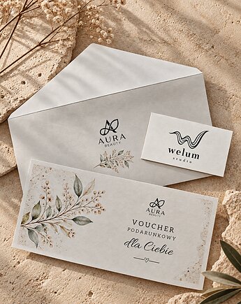 Voucher podarunkowy MINERAL  10 szt. z personalizowanymi kopertami DL, welum.studio
