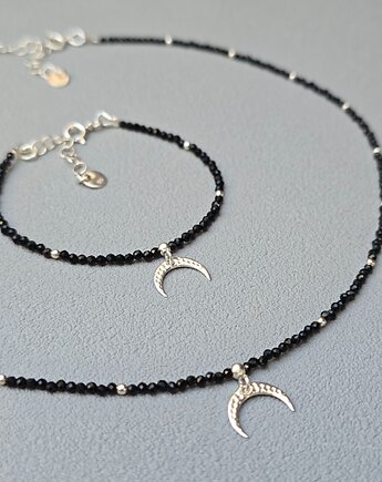 Komplet Mini Lunula w Czerni Srebro, ILEA