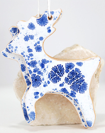 Ceramiczny renifer - dekoracja choinkowa, 10FingersArt