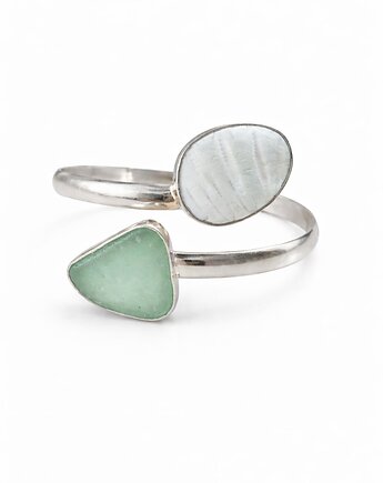 Open Bracelet Doubletrouble Silver 925, bluewavestudio