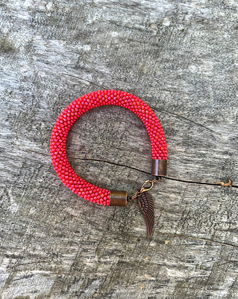 Bransoletka koralikowa malina neonowa, Blackballoon