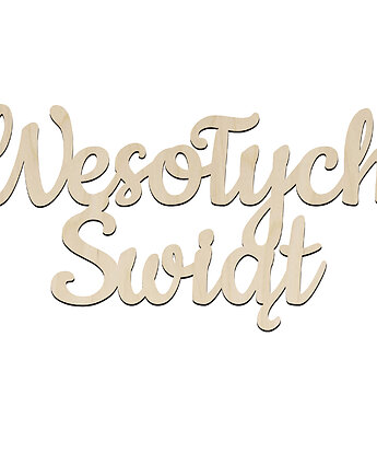 Drewniany Napis Świąteczny Wesołych Świąt Sklejka Dekoracja Stołu Krzesła, smxdsgn