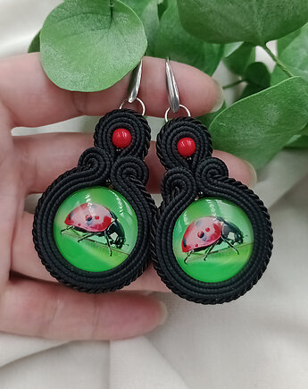 Kolczyki z biedronką, kolczyki biedronki, prezent dla mamy, Soutacheria