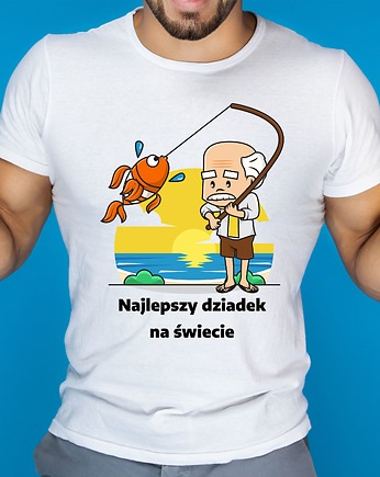 Koszulka  z nadrukiem Dziadek rybak, ART ORGANIC