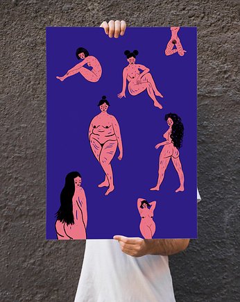 Plakat Ciałopozytywność, Natka Wieczorek ilustracje