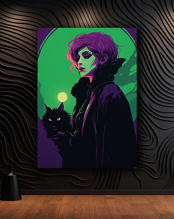 Portret Czarownicy - Plakat - Druk - Czarownica, Wiedźma, Halloween #20, Black Sapphire Art