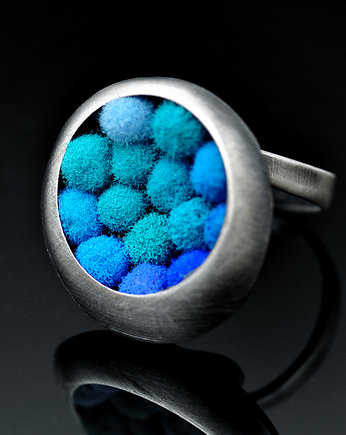 Srebrny pierścionek regulowany TURQUOISE MELANGE, SHAMBALA