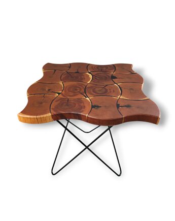 Stolik kawowy #4 DREWNO + ŻYWICA 58 cm, MA WOOD