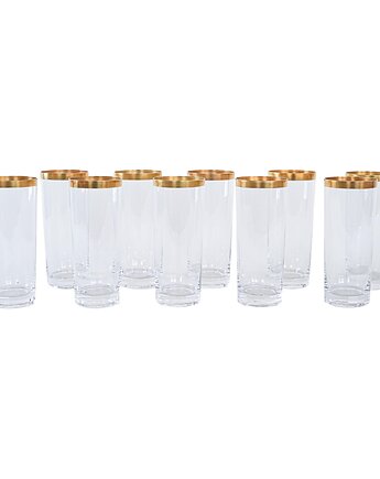 Komplet kryształowych szklanek, włoski design, lata 70, produkcja: Włochy, Przetwory design