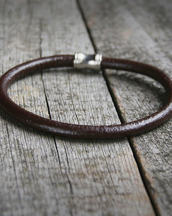 męska bransoletka : SKÓRA : simple brown, kaktusia