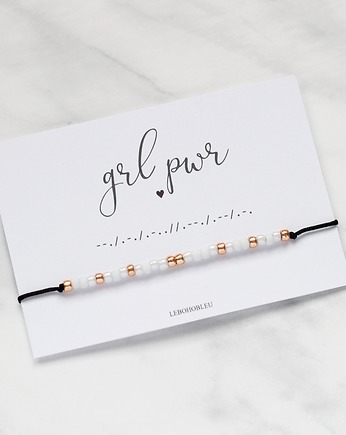 GRL PWR Morse Code Bracelet, Le Boho Bleu