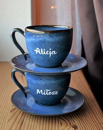 Filiżanki dla Pary Morskie 2x270ml Personalizowane, Ceramika Ciepliki