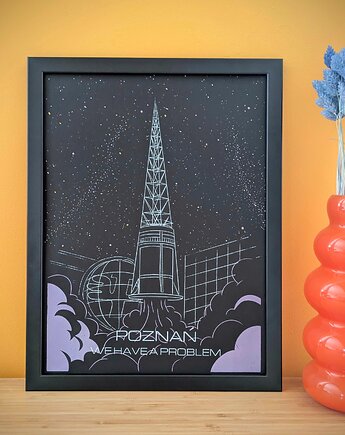 Ręcznie drukowany sitodruk "Poznań, we have a problem" 30x40cm, Grafiki Natsona