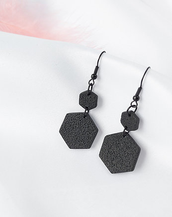 Kolczyki heksagony z kolekcji Noir, Figura Projekt