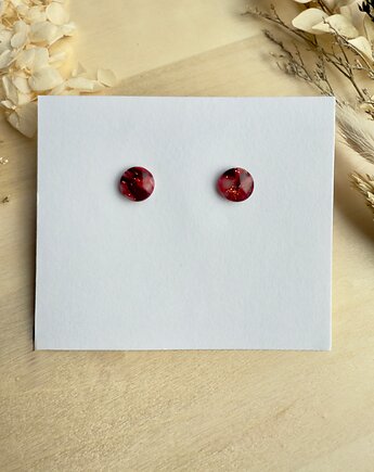 Kolczyki Kulki marmurkowe - rubinowe, freska