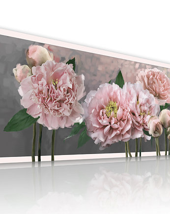 Obraz na płótnie KWIATY PIWONII- 147x60cm, LUdesign gallery