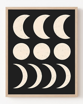 księżyc abstrakcyjny plakat, boho plakat, OKAZJE - Prezent na Parapetówkę