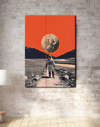Apollo 11 - Plakat - Druk - Minimalistyczny Kolaż, NASA, kosmos #2, Black Sapphire Art