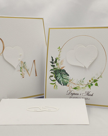 Kartka ślubna w pudełku z inicjałami Młodej Pary, W38, Anna Art and Crafts