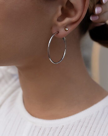 Srebrne kolczyki koła 4 cm ze stali szlachetnej premium Paraiso Giosso, Paraiso