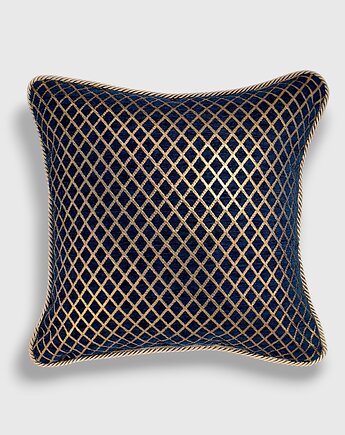 Granatowo-złota poduszka dekoracyjna 45x45 Beatrix, Mental Ether