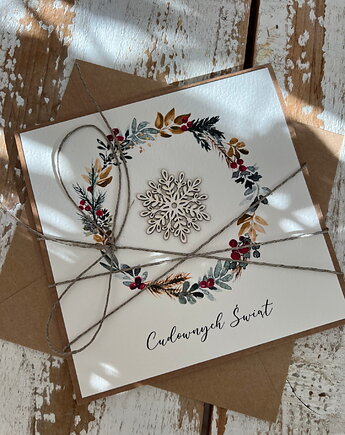 Wyjątkowa ręcznie robiona kartka świąteczna na Boże Narodzenie, sorte
