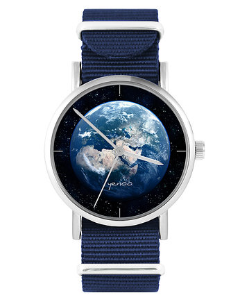 Zegarek -Ziemia - granatowy, nylonowy, yenoo