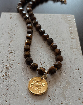 Naszyjnik Tygrysie Oko Moneta, Chmolowska Jewellery