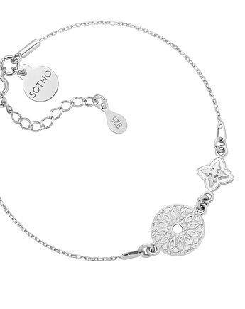 Srebrna bransoletka z rozetką i medalionem, SOTHO