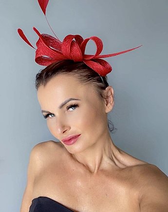 Fascynator czerwony /inne kolory, MONIKA SAXTON LUXURIOUS MILLINERY