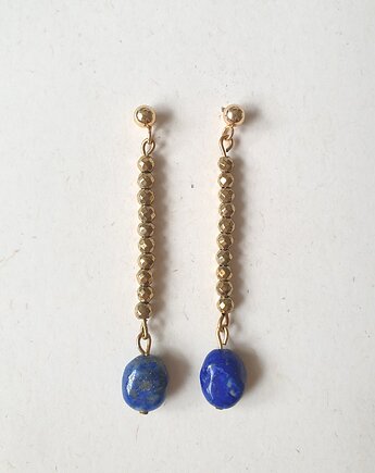 Kolczyki ROOTS lapis lazuli, hematyt, modesign