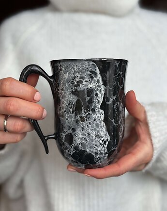 Duży Kubek Ceramiczny 500ml Czarny Marmur, Ceramika Ciepliki