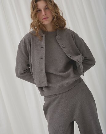 Kurtka boucle steel grey premium, Patchouli