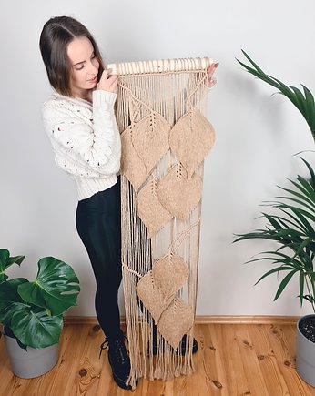 Makrama Opadające Liście Kolor Piasek, White Raven Macrame