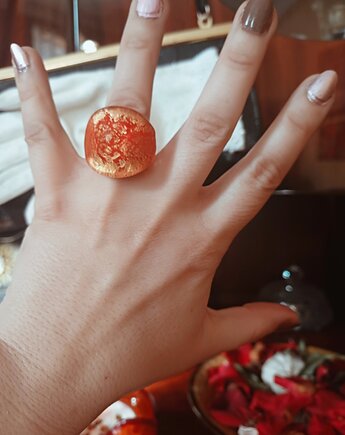 Witchy Chic - pierścionek ze szkła weneckiego, Szary Piknik