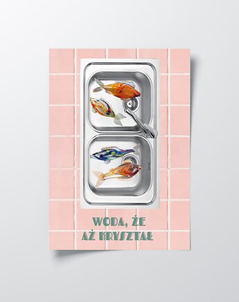 Plakat z motywem prl, woda jak kryształ, DODUMU