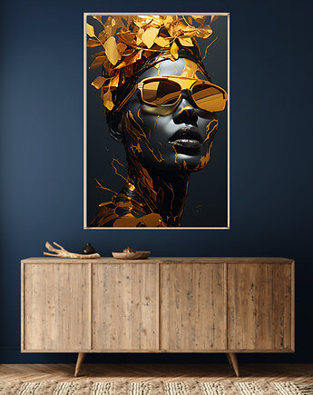 Złota muza - Plakat - Druk - Fotografia, Abstrakcja, Surrealizm, Loft #12, Black Sapphire Art