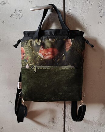 Plecako torebka 2w1 lisek w paprociach, Zapętlona Nitka