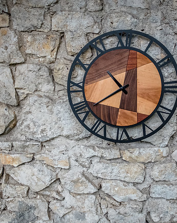 Drewniany zegar ścienny MOSAIC 49cm _ oh!CLOCK, myakott