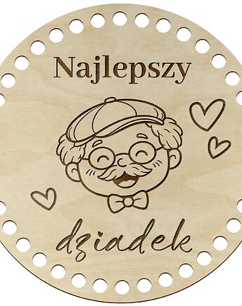 Baza Koszyka Organizera do Szydełkowania KOŁO 20cm Prezent na Dzień Dziadka, smxdsgn