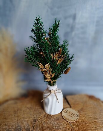 Świąteczny zestaw upominkowy - wazonik z bukietem, BohoSuszki