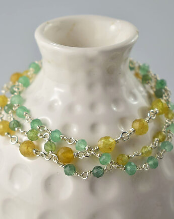 Apatyt i awenturyn - srebrna bransoletka, Sunflower Kornelia Kubinowska