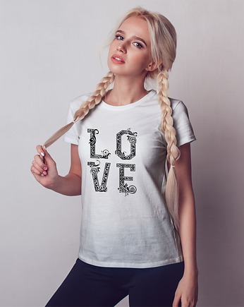 Koszulka damska biała  Love, ART ORGANIC