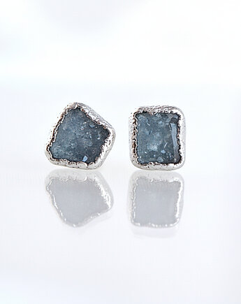 Kolczyki Sztyfty Fluoryt Błękitny, TulipBIJOU