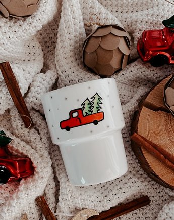 Christmas Car ręcznie malowany kubek barowy 350ML, PAKOWANIE PREZENTÓW - Papier do pakowani