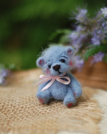 Miś Miniaturka- Niebieski, BoboLobo Handicraft