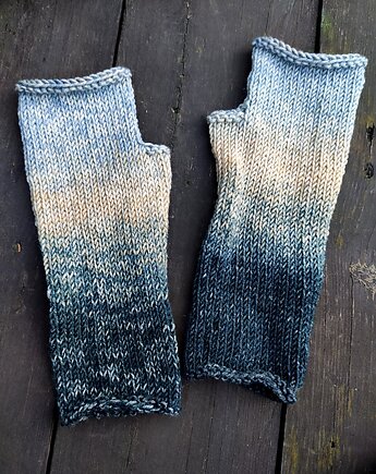 Ombre z piaskiem / mitenki, agat handmade